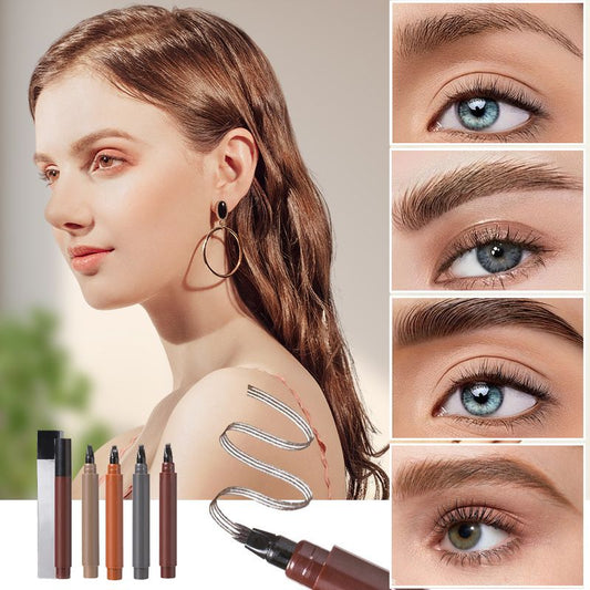 Stylo barbe et sourcils 4 en 1 waterproof - Longue durée et sans bavures