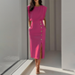 ✨50% de réduction🌸Robe midi fendue élégante pour femme