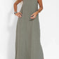 🎀 Mujer Casual Color Sólido Halter Vestido Sin Mangas Lino