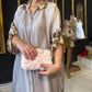 Robe Maxi Longue à Manches Longues Imprimées avec Col à Revers pour Femme