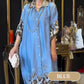 Robe Maxi Longue à Manches Longues Imprimées avec Col à Revers pour Femme