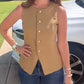 ⏳Spécial limité dans le temps⏰Gilet de costume pour femme avec col rond et patte de boutonnage