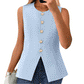 ⏳Spécial limité dans le temps⏰Gilet de costume pour femme avec col rond et patte de boutonnage