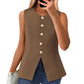 ⏳Spécial limité dans le temps⏰Gilet de costume pour femme avec col rond et patte de boutonnage