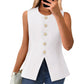 ⏳Spécial limité dans le temps⏰Gilet de costume pour femme avec col rond et patte de boutonnage