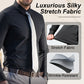 ✨50% de réduction✨Chemise extensible soyeuse, infroissable et de couleur unie pour homme