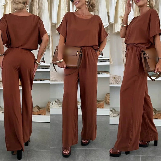 ⏳Spécial à durée limitée⏰Ensemble 2 pièces - Top à manches courtes et pantalon à cordon de serrage