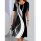 ✨Mode d'été👗Apparence mince femmes décontractée florale 3D numérique imprimé robes col rond