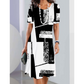 ✨Mode d'été👗Apparence mince femmes décontractée florale 3D numérique imprimé robes col rond