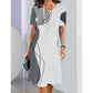 ✨Mode d'été👗Apparence mince femmes décontractée florale 3D numérique imprimé robes col rond