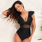 💖 50% de réduction💖Maillot de bain une pièce patchwork en maille pour femme