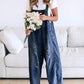 🔥Vente limitée à 50 % de réduction💕Salopette en denim déchirée pour femmes, mignonne et décontractée, avec boutons