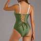 Maillot de bain soyeux à taille cintrée avec protection solaire