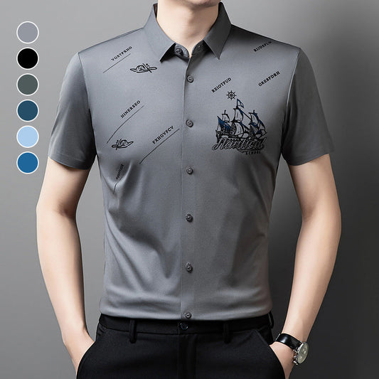 ✨Réduction limitée à 50 %🛒Chemise d'affaires à manches courtes et à boutons pour hommes