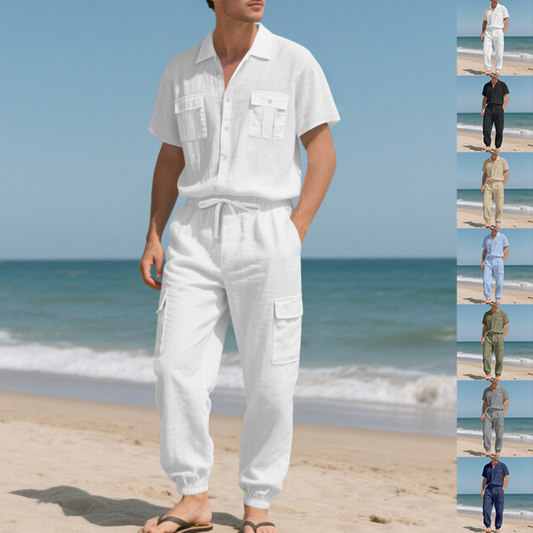 🚀50% de réduction✨Ensemble 2 Pièces Unicolore Tendance pour Homme