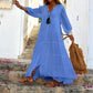 💕Réduction limitée à 50 %💕Robe longue ample à col en V pour femmes