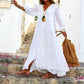 💕Réduction limitée à 50 %💕Robe longue ample à col en V pour femmes