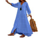 💕Réduction limitée à 50 %💕Robe longue ample à col en V pour femmes