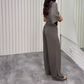 💕Réduction limitée à 50 %✨Ensemble 2 pièces pour femme : Haut asymétrique et pantalon