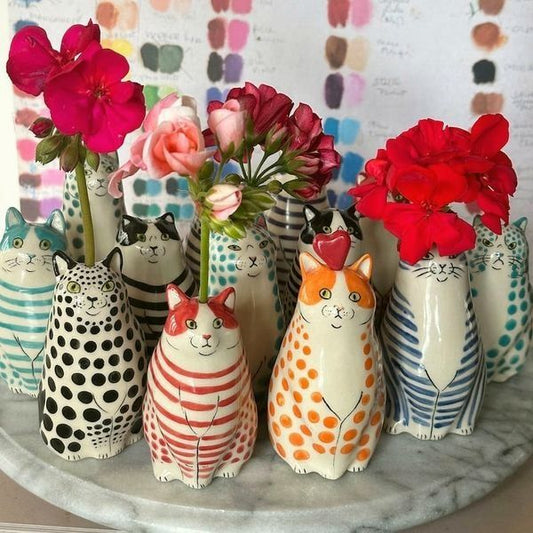 ⏳Spécial à durée limitée⏰Vase pour chat à pois🐱💐