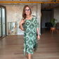 Robe imprimée à manches courtes et col rond pour femme