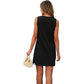 Robe courte élégante sans manches et fendue pour femmes