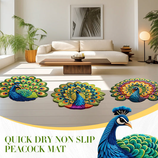 🎁⏳50% de réduction pour une durée limitée⏰Tapis paon anti-dérapant à séchage rapide 🦚✨