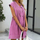 Robe en jean à col en V pour femme
