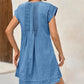 Robe en jean à col en V pour femme