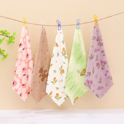 Lot de 5 chiffons en corail polaire pour la vaisselle