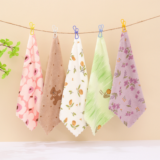 Lot de 5 chiffons en corail polaire pour la vaisselle