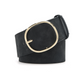 Ceinture large en similicuir pour femme avec boucle ronde