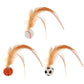 🐱50 % DE RÉDUCTION ! ✨ Balle interactive pour chat avec plume - Roule automatiquement et clignote pour un jeu actif et de l'exercice 🎾💫