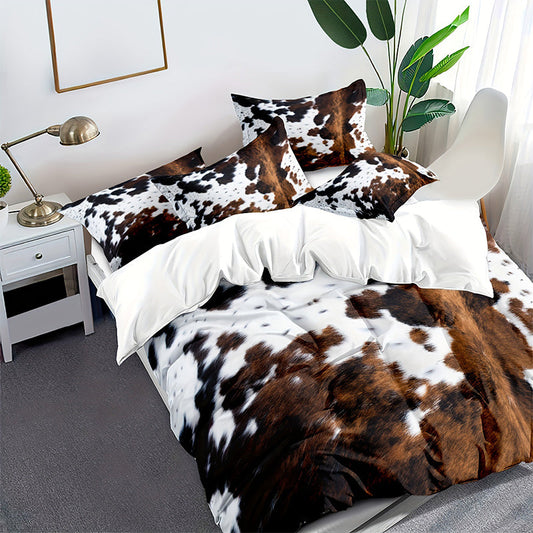 📢📢50 % de réduction !!!🎅Ensemble housse de couette imprimé vache