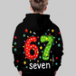 📢📢65 % de réduction !!!🎅👕 Sweats à capuche graphique de Noël « 67 » pour enfants