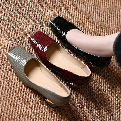 📢📢50 % de réduction !! ⏰Escarpins à talon carré motif serpent pour femme