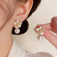 Boucle d'oreille perle classique française, élégante et simple