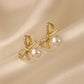 Boucle d'oreille perle classique française, élégante et simple