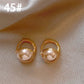 Boucle d'oreille perle classique française, élégante et simple