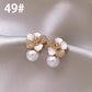 Boucle d'oreille perle classique française, élégante et simple