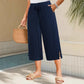 📢📢50% DE RÉDUCTION !! ⏰Pantalon capri large à côtes pour femme avec poches