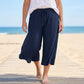 📢📢50% DE RÉDUCTION !! ⏰Pantalon capri large à côtes pour femme avec poches