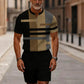 🔥50% DE RÉDUCTION !🔥 Ensemble chemise et short à col zippé pour homme
