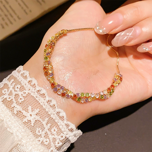 📢📢50% DE RÉDUCTION !! ⏰Bracelet Ajustable Rétro Entrelacé Multicolore en Zircon pour Femme