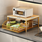 🏠 50% DE RÉDUCTION! 🍳 Support Micro-Ondes 2 niveaux – Avec tiroir coulissant, gain de place & robuste – Idéal pour la cuisine, le bureau ou le dortoir ✨