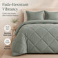 🛏️🧵 Parure de couette matelassée 3 pièces – Microfibre brossée, respirante et adaptée à toute saison