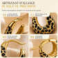 Boucles d'oreilles huggie en forme de U imprimé léopard vintage pour femmes